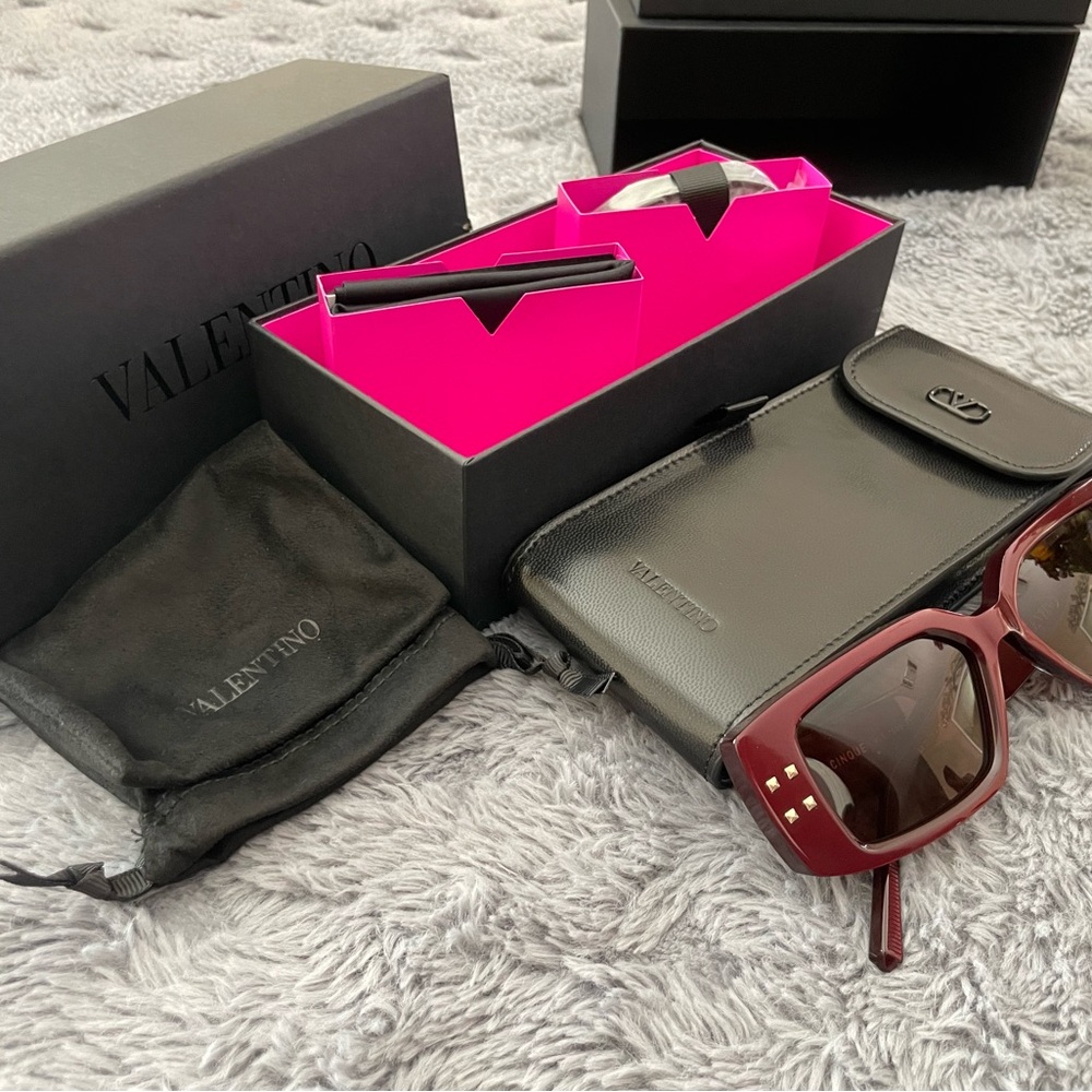 Valentino Red Sunglasses Luxury Accessories